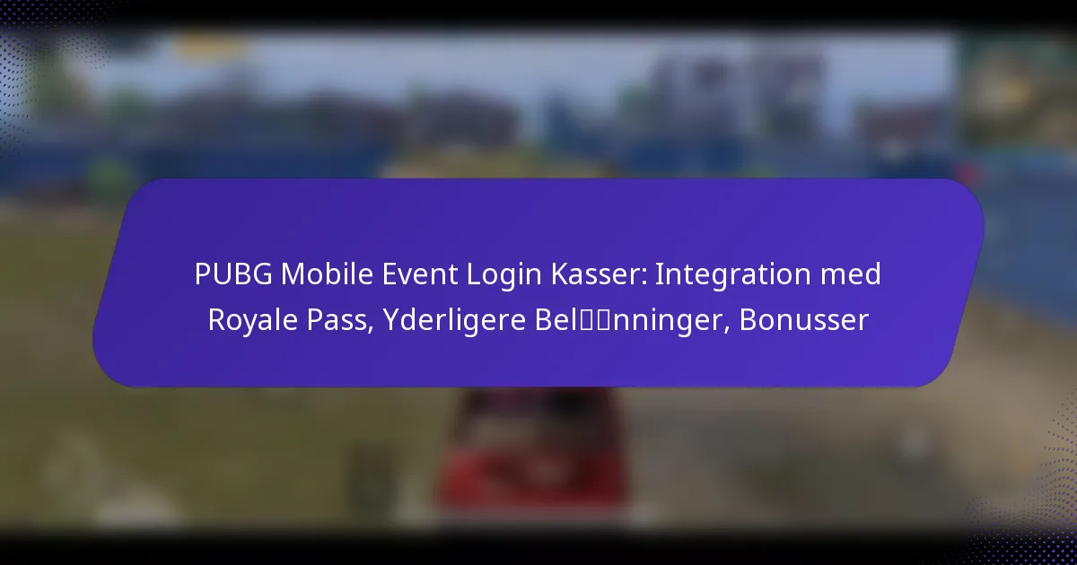 PUBG Mobile Event Login Kasser: Integration med Royale Pass, Yderligere Belønninger, Bonusser