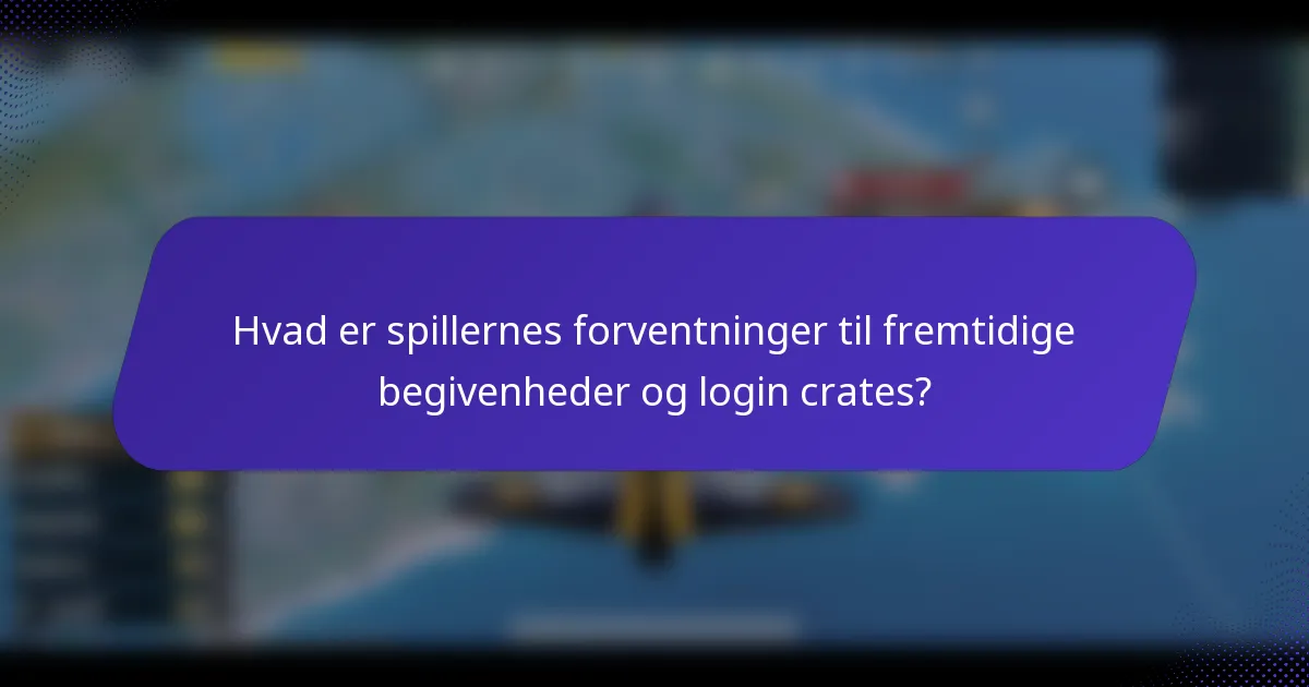 Hvad er spillernes forventninger til fremtidige begivenheder og login crates?