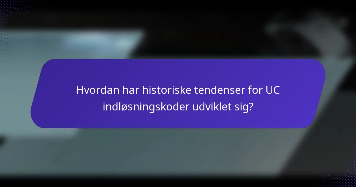 Hvordan har historiske tendenser for UC indløsningskoder udviklet sig?