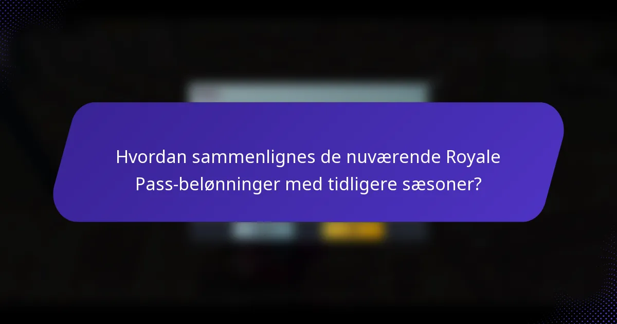 Hvordan sammenlignes de nuværende Royale Pass-belønninger med tidligere sæsoner?