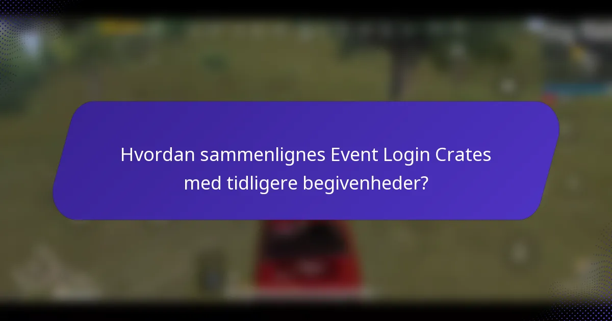 Hvordan sammenlignes Event Login Crates med tidligere begivenheder?